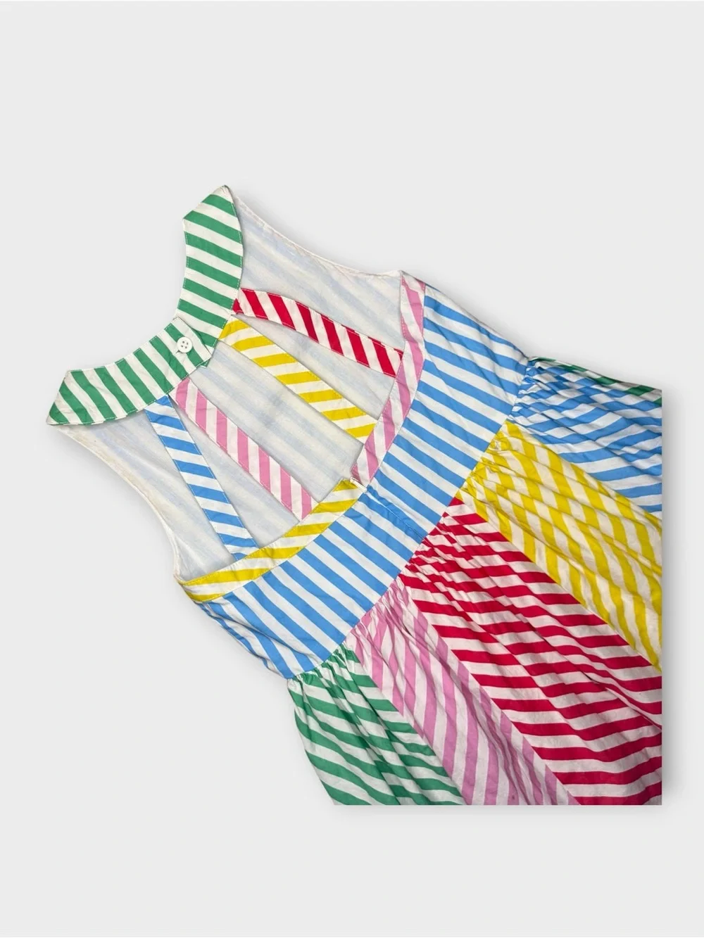 Mini Boden Hotchpotch Multi Colorful Striped Harlow Back Detail Dress